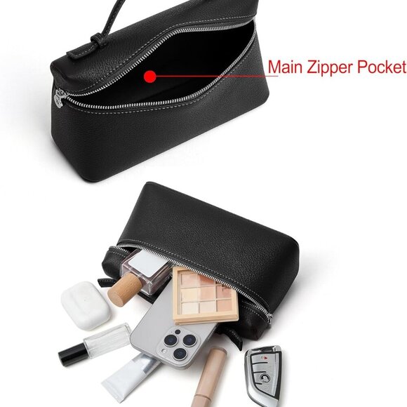 Small Leather Crossbody Bag for Women Designer Mini Top Handle Phone Pouch Bag w - Picture 6 of 7